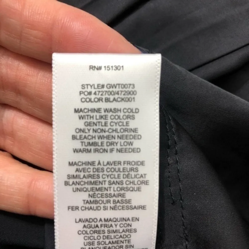 Good American Black Satin Keyhole Blouse Top Small NWOT - Image 10