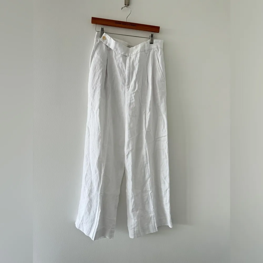 MADEWELL NWT White Linen Harlow Wideleg Pants 8 - Image 9