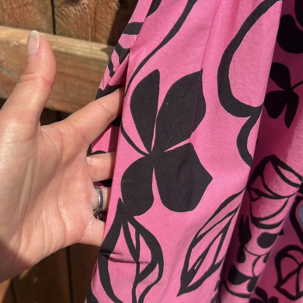 ZARA Floral Retro Midi Length Pink Dress Size XS - Image 14