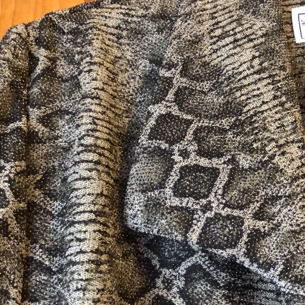 Vintage Jessica Howard Woman 2 Piece Dress Suit Set Sparkly Snakeskin 20 - Image 3