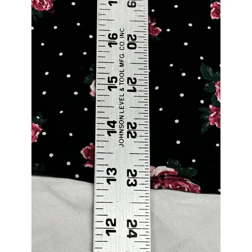 Smocked Floral Polka Dot Top Blouse Womens 6 WhimsiGoth Ruffle detail Sheer - Image 6