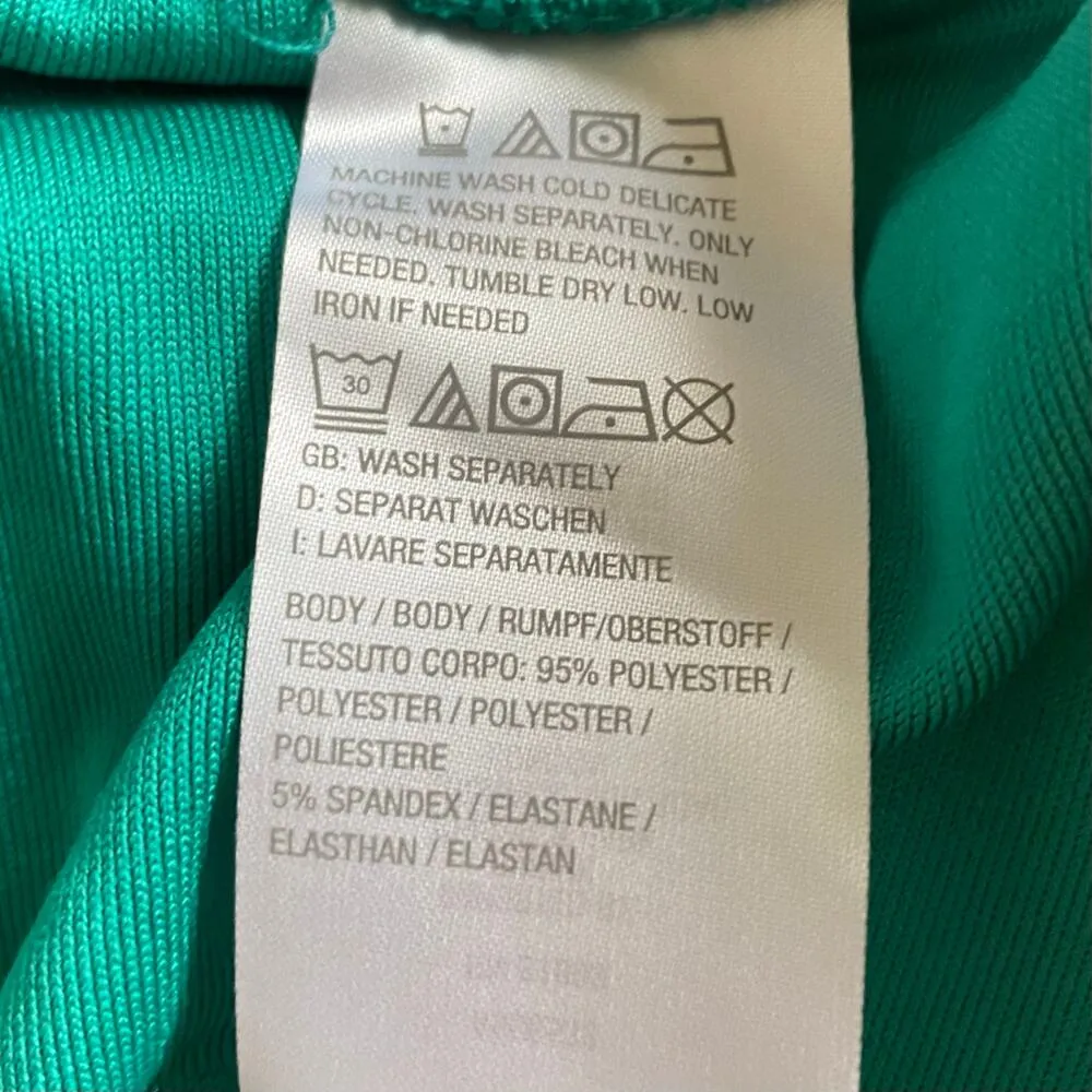 DENIM & CO ACTIVE NWOT Green Textured Knit Pull On Terry Shorts Size 4XP Pockets - Image 5