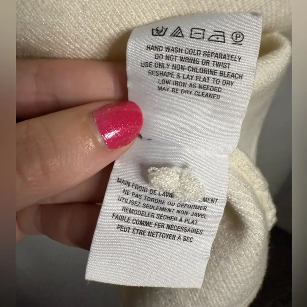 Anthropologie Moth Chester Cream White Sweater Tunic Dress Large - Image 9