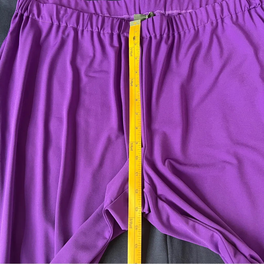 Persona by Marina Rinaldi Ultra Violet Stretch Jersey Knit Wide Leg Pull On Pant Purple Size XL - Image 11