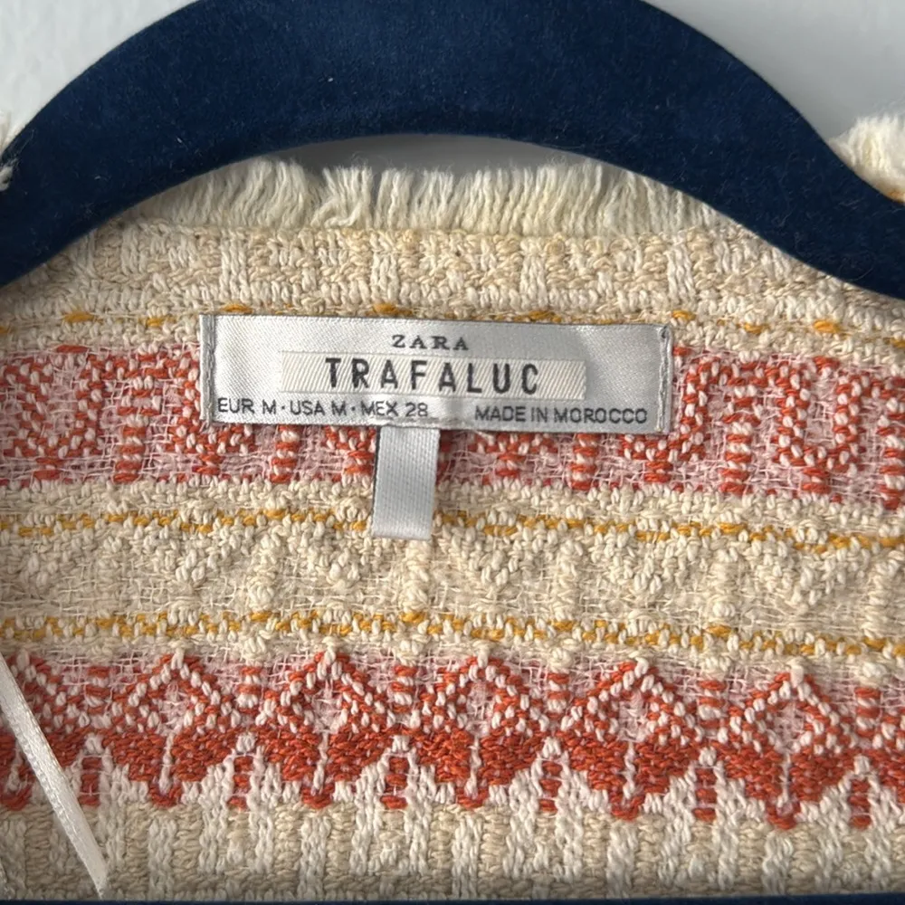 ZARA  Trafaluc Open Cardigan Cropped light fringe Spring Easter - Image 2