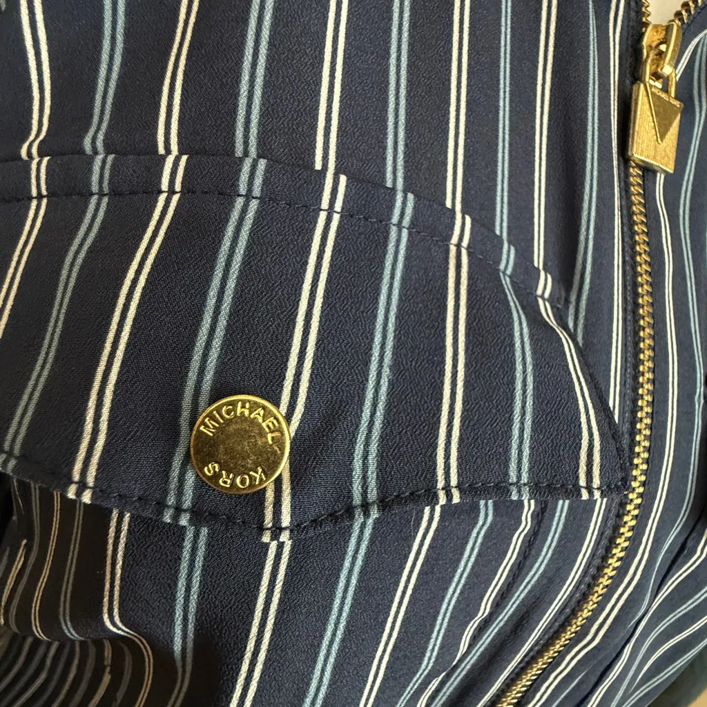 Michael Kors Striped Zip Front Top - Image 3