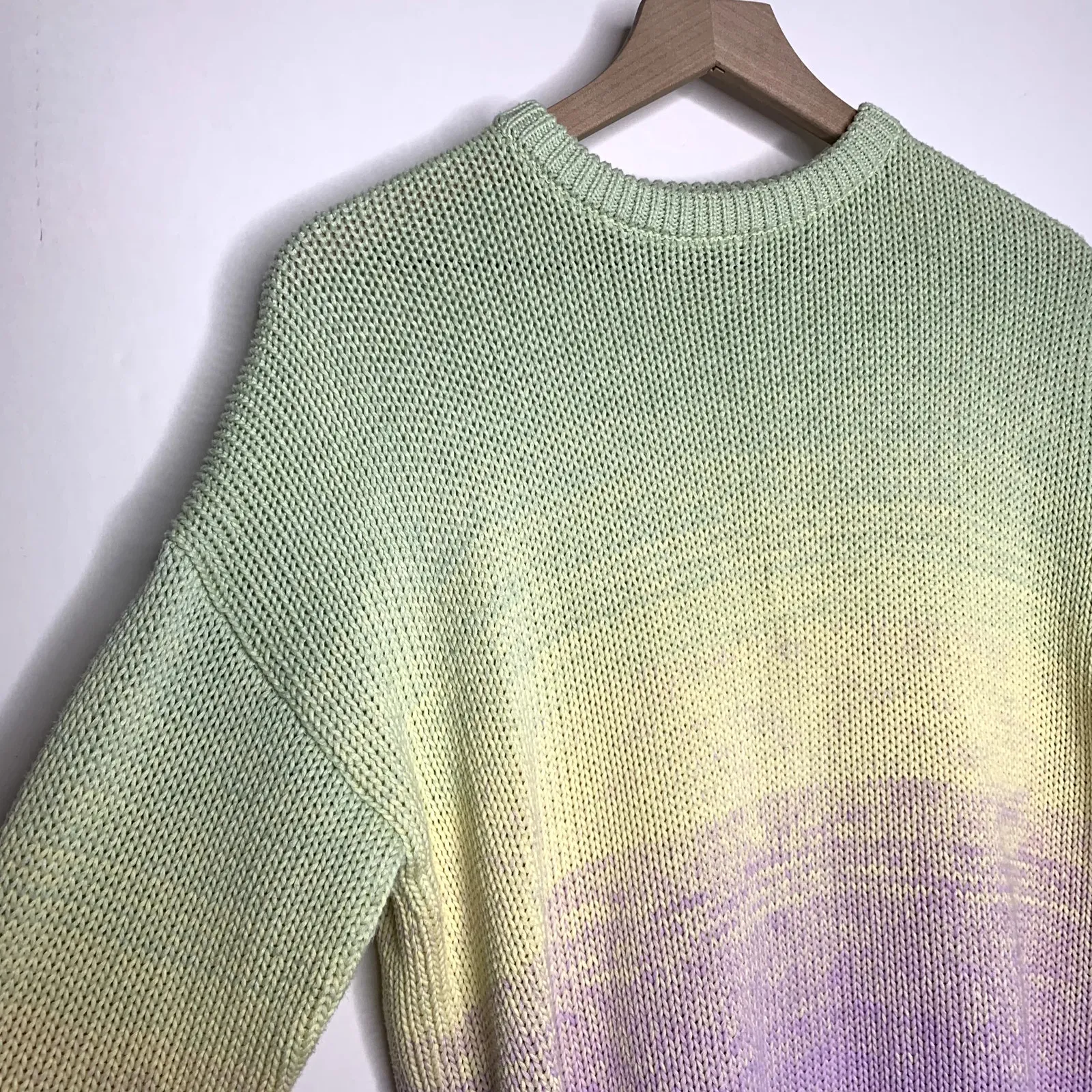 Olivia Rubin Aria Ombré Rainbow Sweater Pastel Ombre Womens XS Green - Image 3