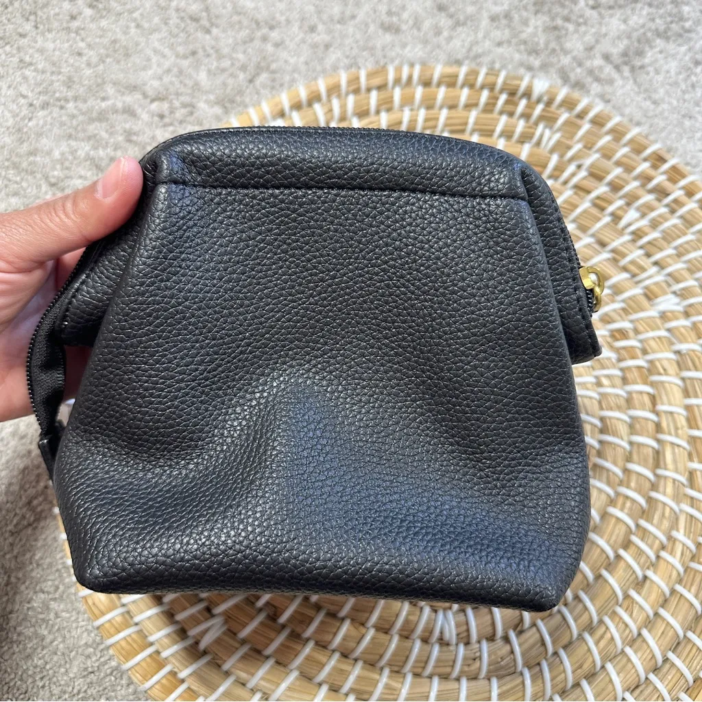 Pixie Mood Women’s Josie Travel Pouch 100% Vegan Leather Soft in Black Pebbled - Image 5