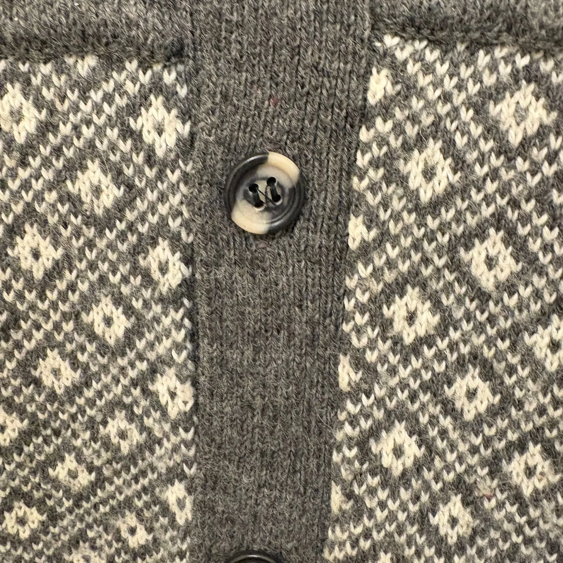 Vintage espirit Wool Cardigan Sweater with embroidery Gray - Image 2
