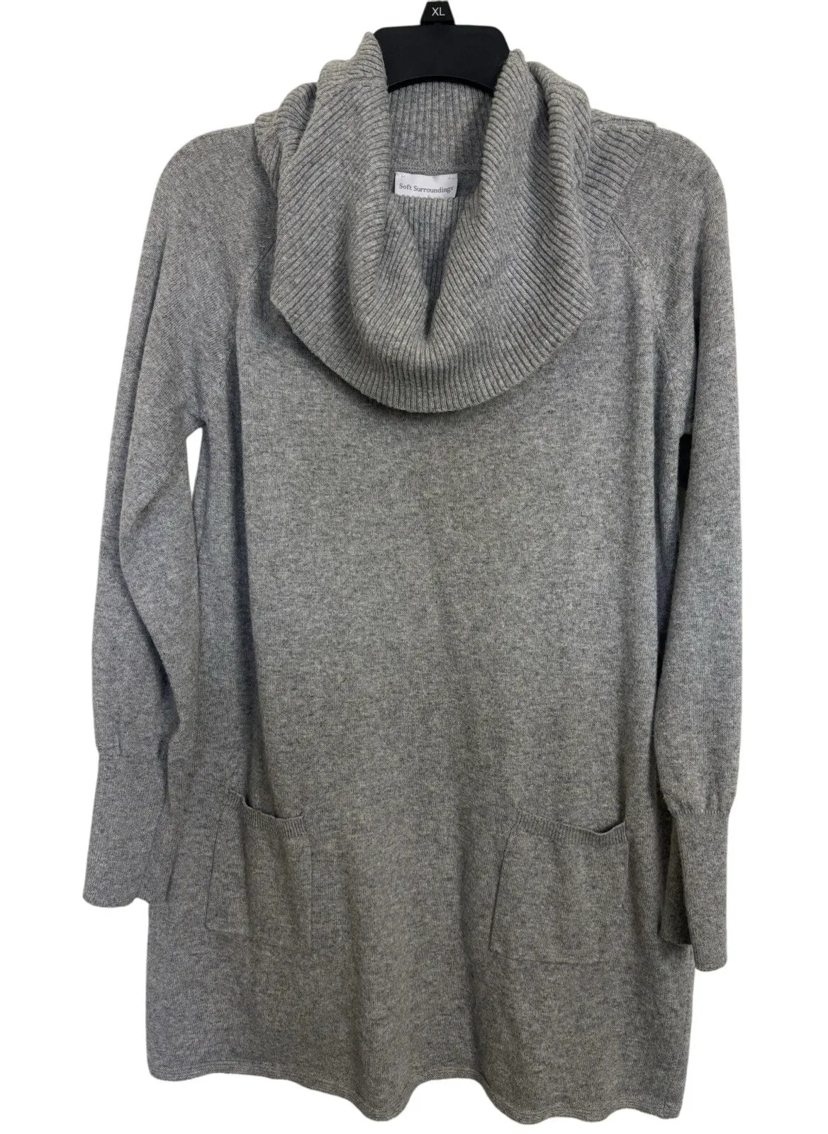 Soft Surroundings Angora Blend Gray Tunic Mini Sweater Dress Size Small Cozy - Image 1
