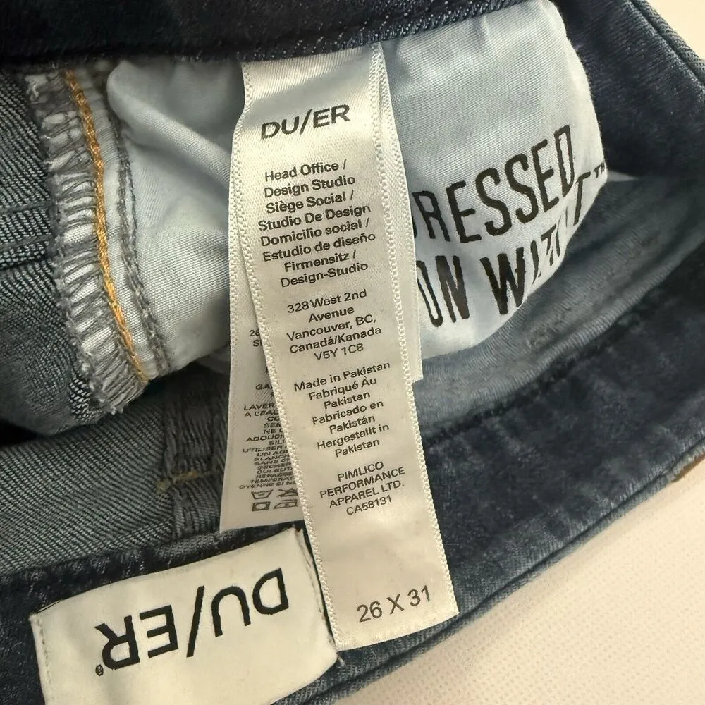 DU/ER Jeans Womens 26 x 29 Medium Blue Performance Mid Rise Skinny Stretch - Image 4