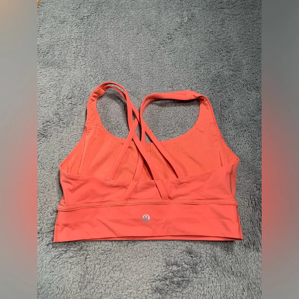 Lululemon athletica energy longline Coral Sports Bra 8 - Image 4