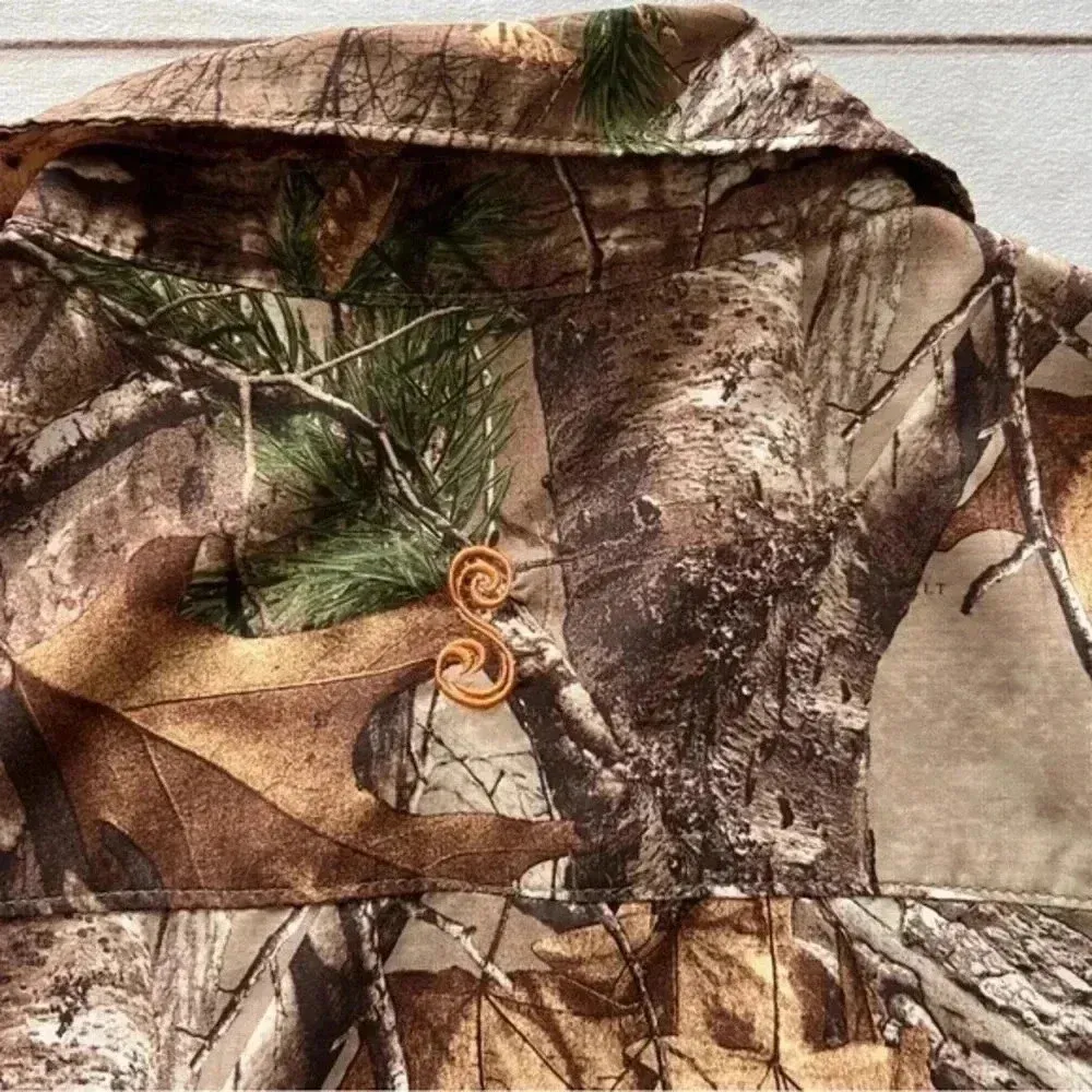 She Outdoor Camo Button Up Shirt Womens Size XL Short Sleeves with pock… Brown - Image 5