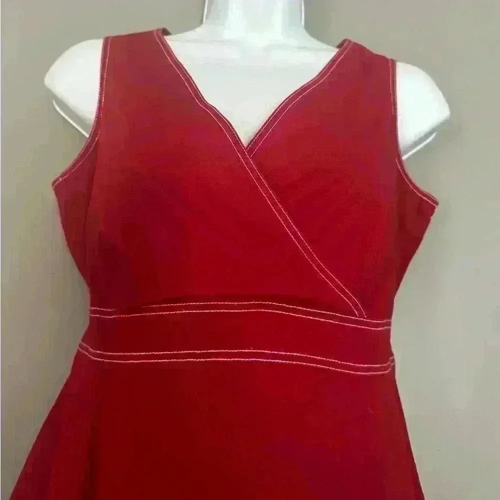 Motherhood Maternity Sleeveless Red Dress (386) - Image 3