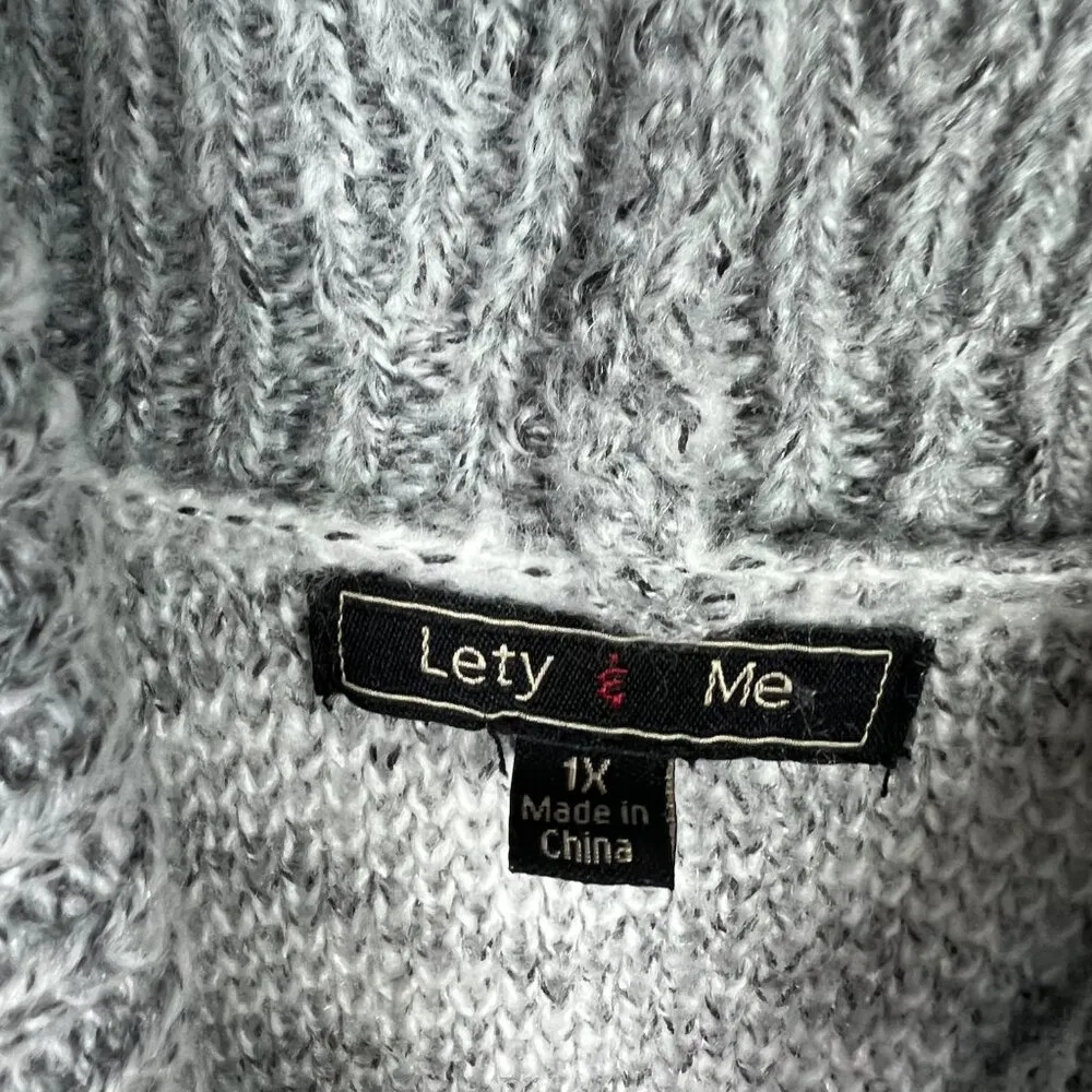 NWOT Stitch Fix Lety & Me Cheetah Print Turtleneck Sweater Gray Plus Size 1X NEW - Image 4