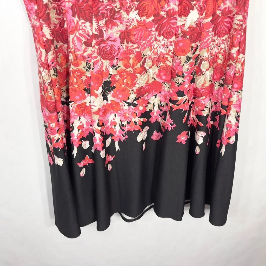 Gabby Skye Plus Size 20W Dress Sleeveless‎ A Line Floral Roses Pink Black 1658 - Image 4