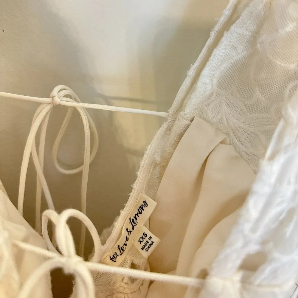 FOR LOVE & LEMONS Leighton Mini Dress in White Size XX-Small - Image 6