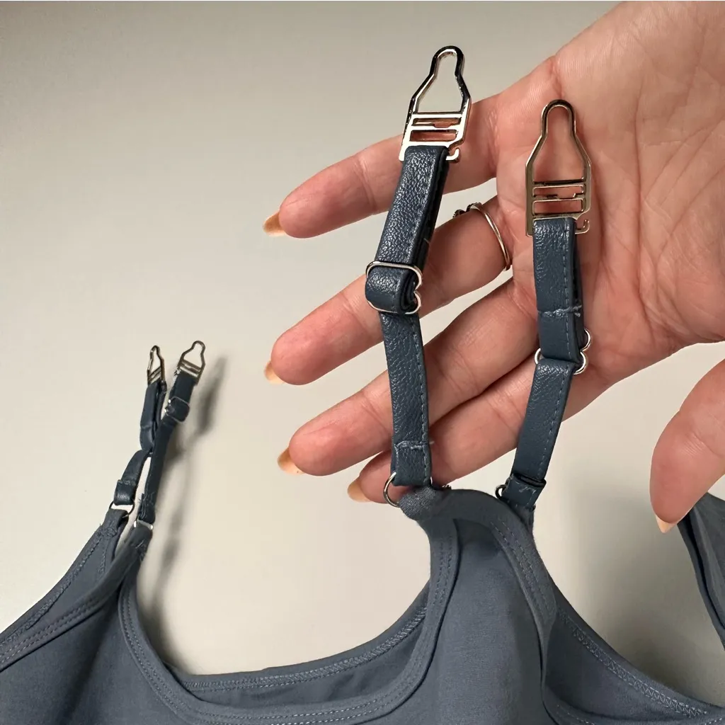 Maniere De Voir Long Sleeve Suspender Detail Top Gray Smoke Size 12 US / 16 UK - Image 10