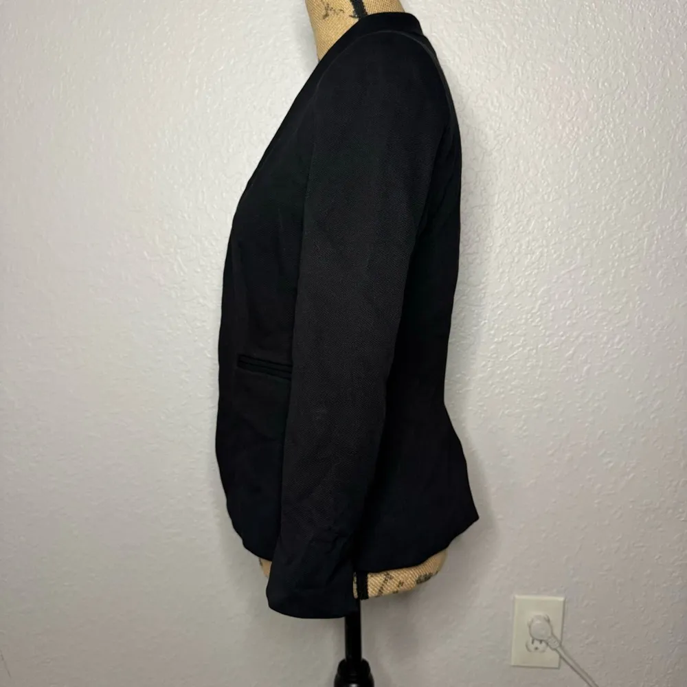 J Crew Going Out Blazer Stretch Twill Black Women Size 4 Open Front Career Chic - Image 10