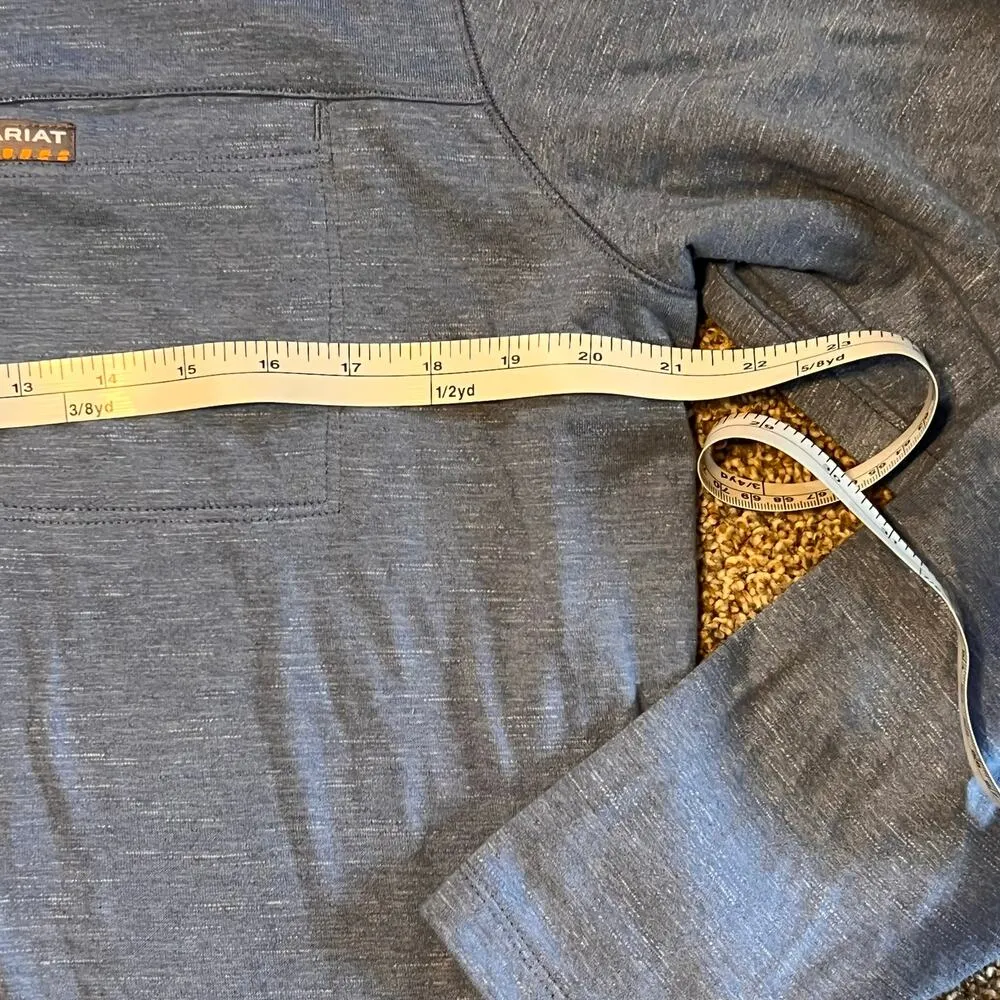 Ariat Women's Rebar Foundation 1/4 Zip Long Sleeve Shirt Blue  Size Large - Image 4