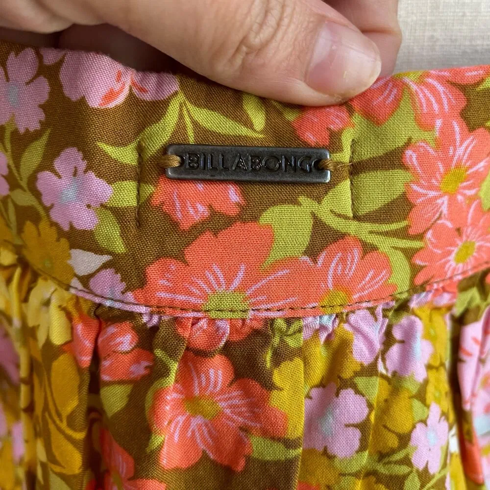 Billabong Beach Floral Puff Sleeve Beachy Daze Blouse Size Large - Image 6