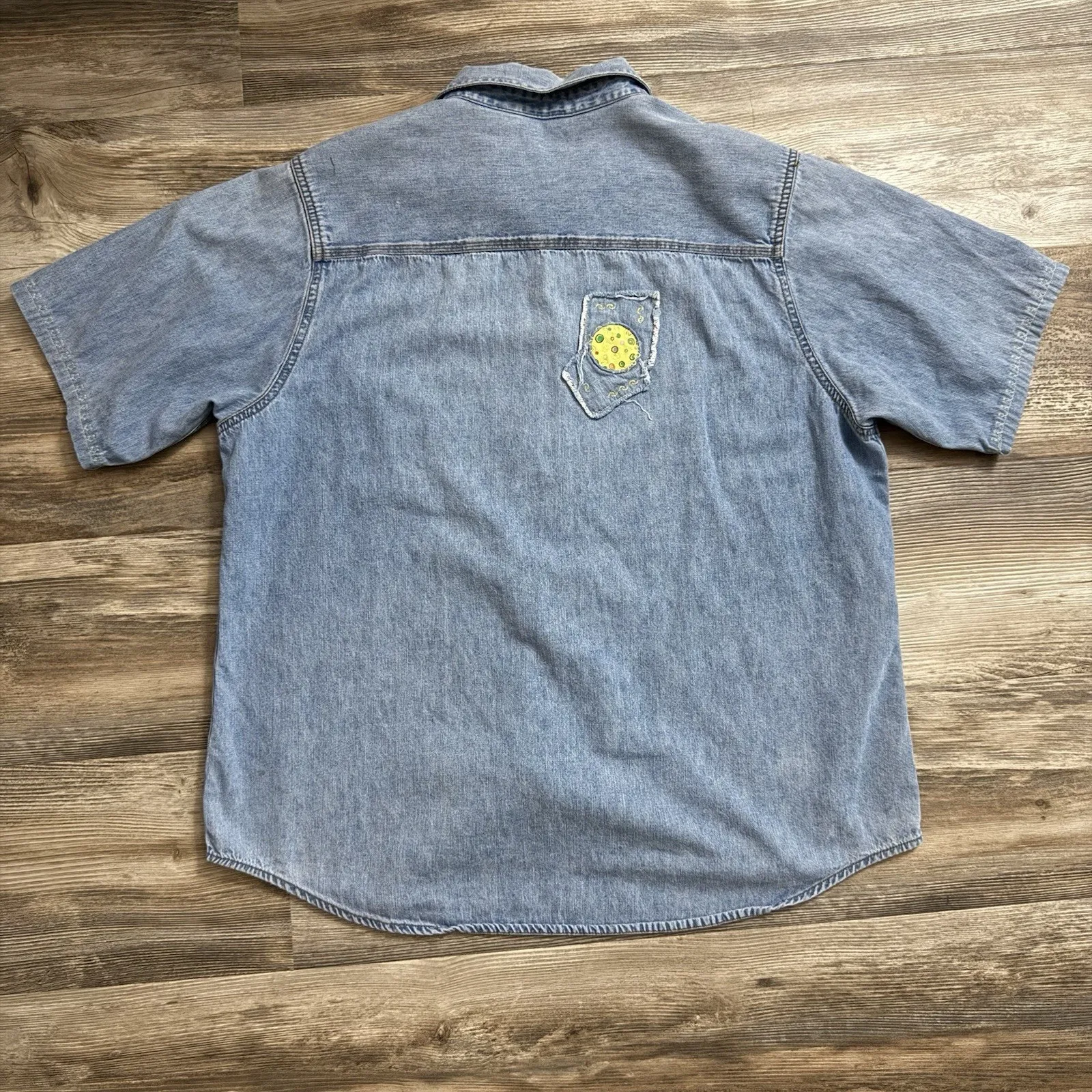 Custom Betty Boop Denim Top Women’s Vintage Patches Button-Up - See Measurements - Image 10