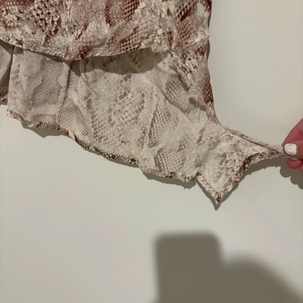 Habitual Rae Snake Print Button Front Shirtdress tan beige size XS - Image 8