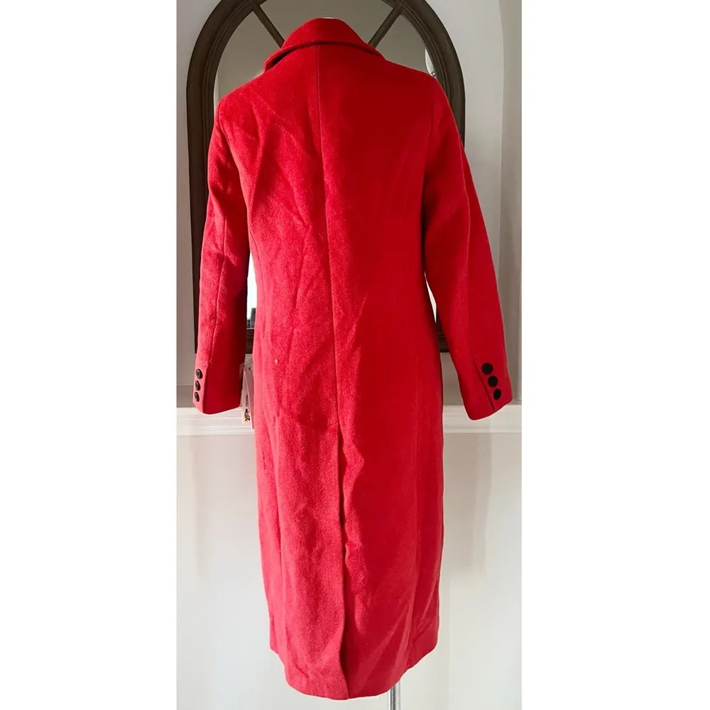 Bloomingdale’s  Two Button Long Coat in Red, Size S, New w/Tag $178 - Image 6