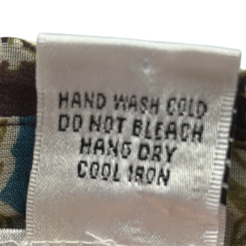 Nicola Vintage Semi Sheer Button Up 3 Quarter Sleeve Collared Print Blouse XL Brown - Image 12