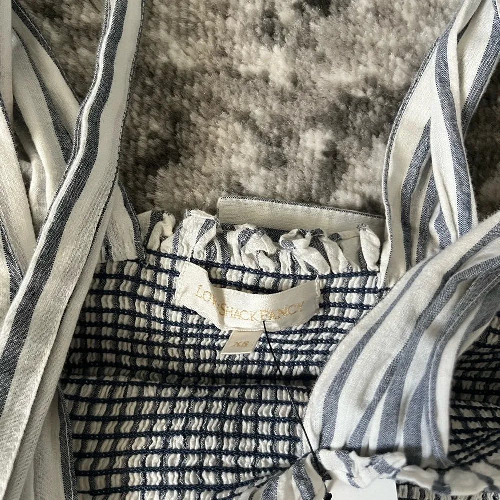 LoveShackFancy Belle Stripe Smocked Tiered Mini Dress - Image 6