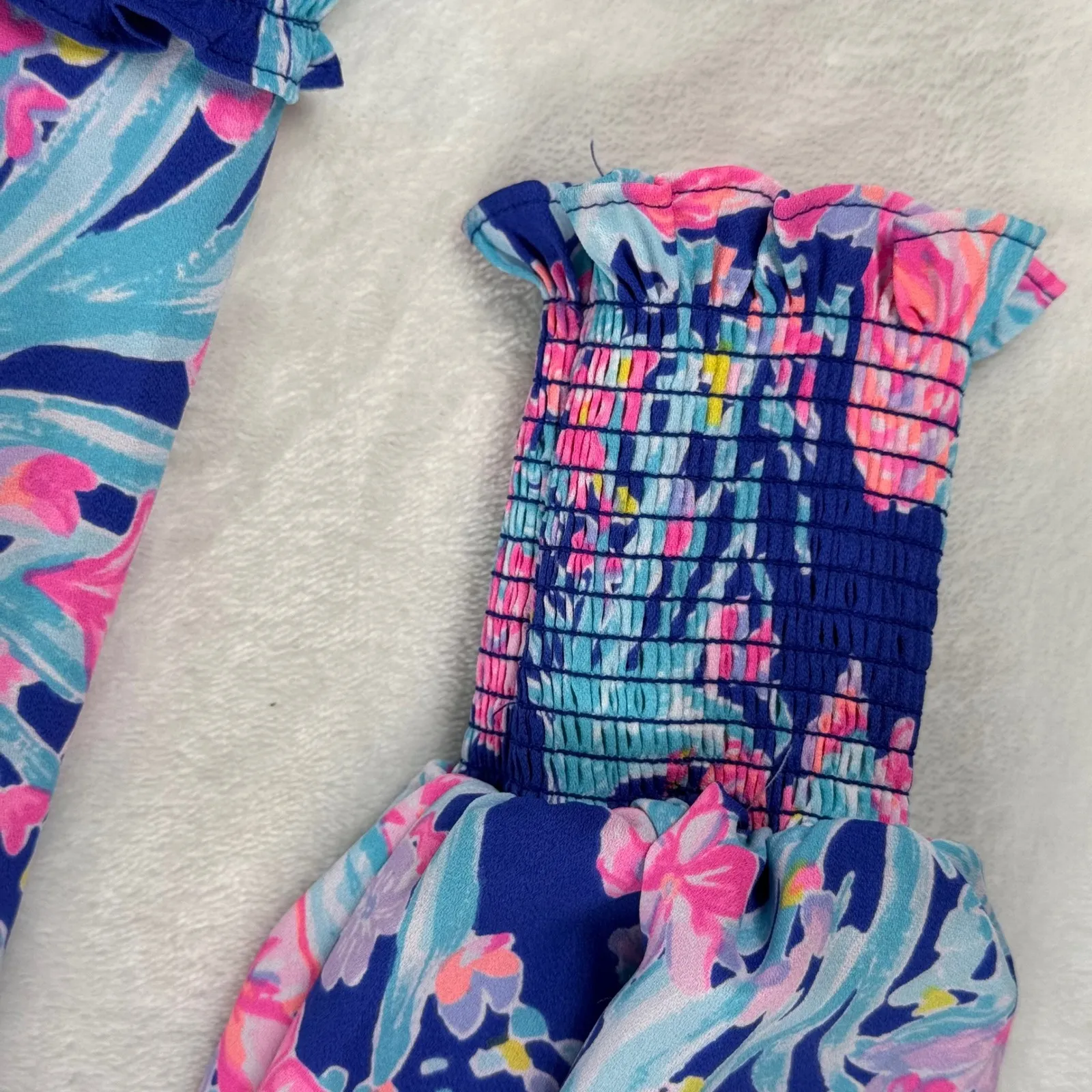 Lilly Pulitzer Rosie Stretch Floral Long Sleeve Ruffle‎ Mini Dress Party Size 0 - Image 10