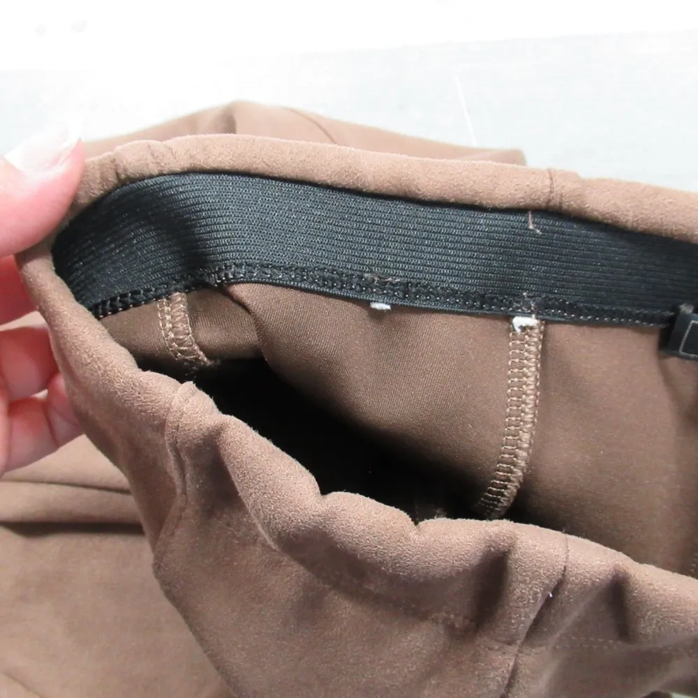 BCBGMAXAZRIA Faux Suede Flare Leg Pant in Light Mocha Women's Size XS - Image 12