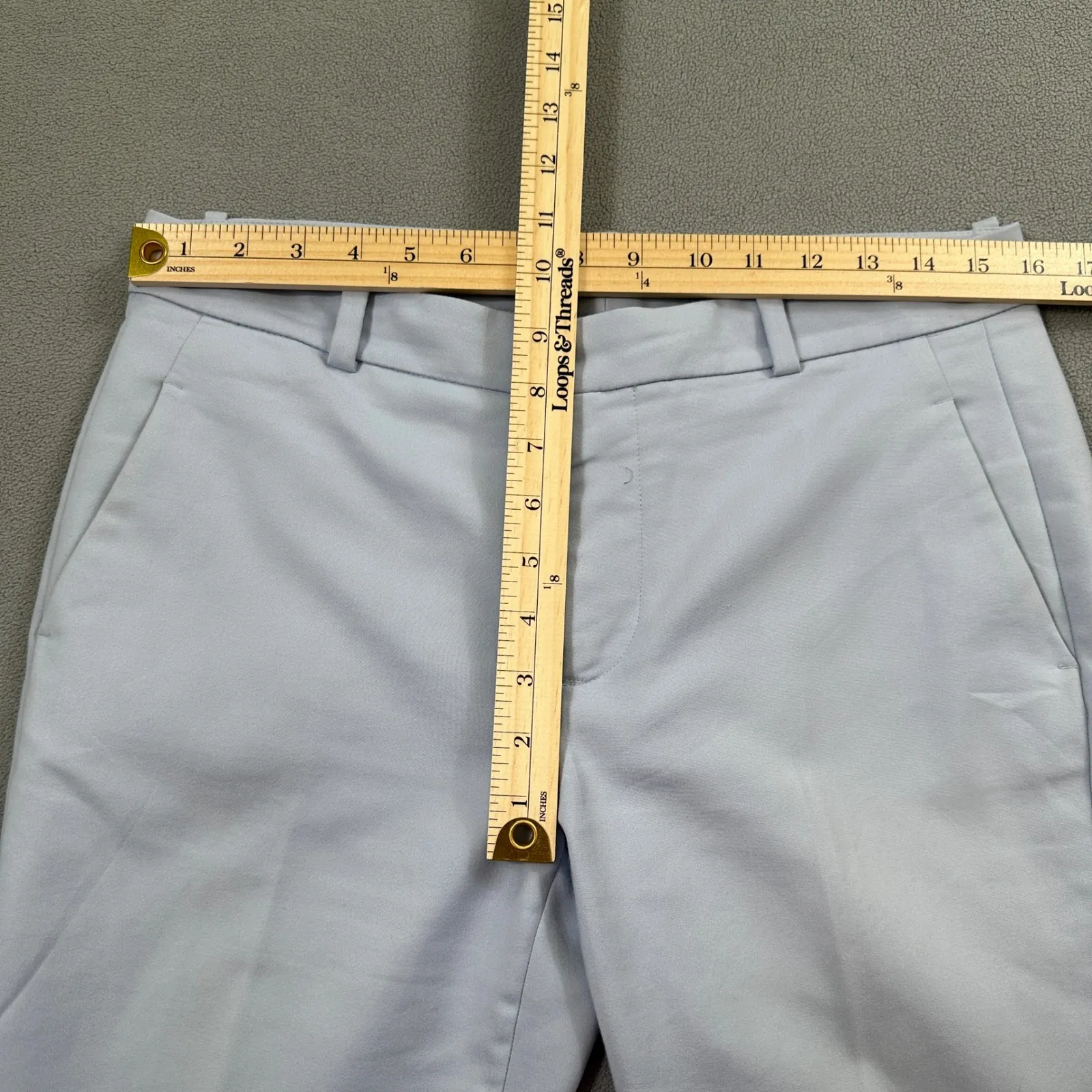 Zara Woman Dress Pants 8 32x27 Light Blue Mid Rise Button Career Business Casual Size 6 - Image 4