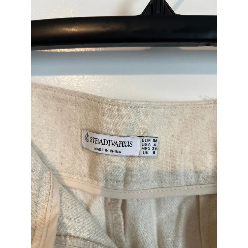 Stradivarius  wide leg linen pants size 4 - Image 3