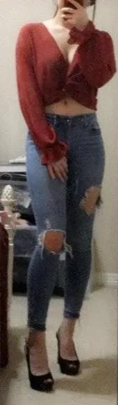 A'Gaci NWOT  Plunge Crop Top - Image 2