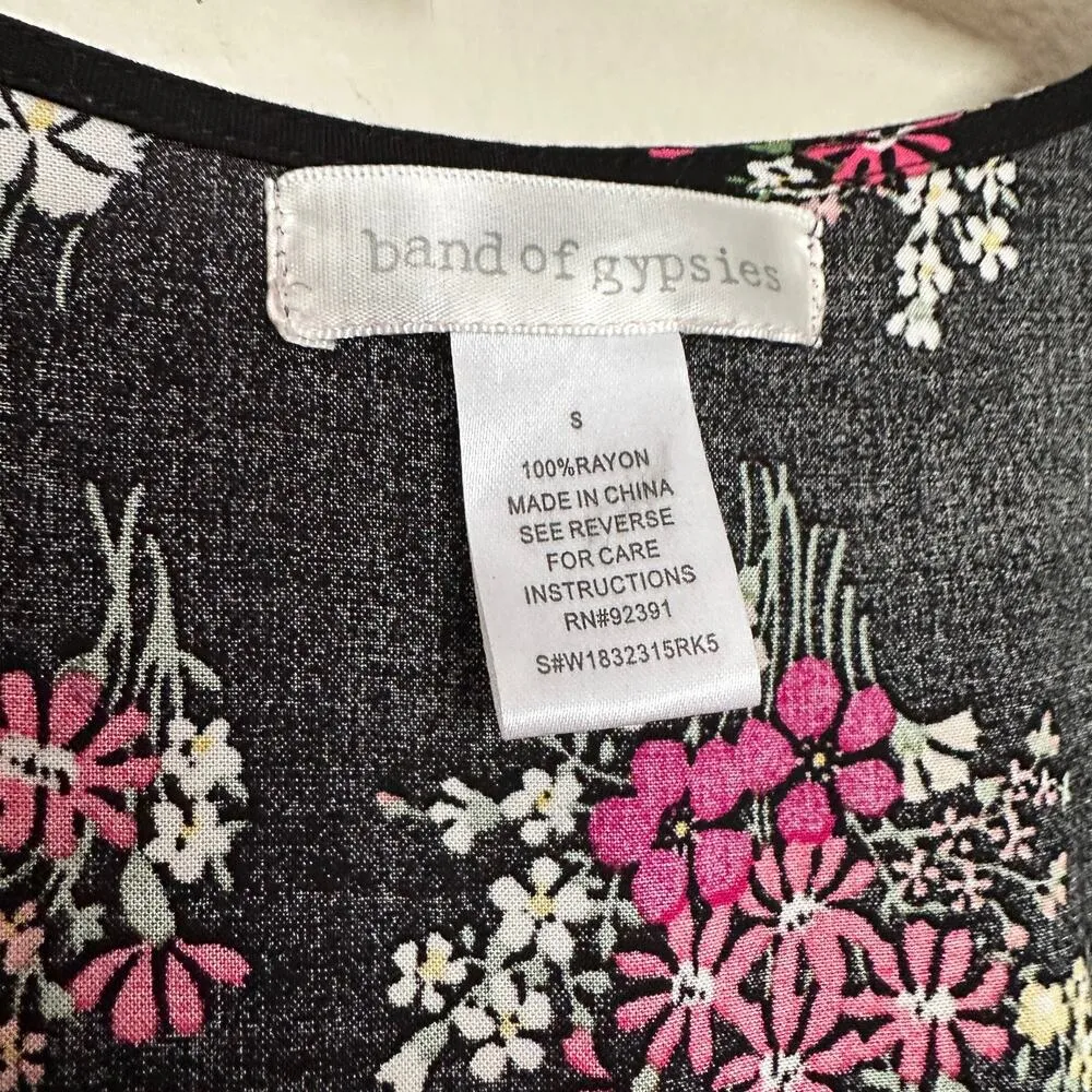 Band Of Gypsies Small Rayon Floral Mini Dress Flutter Sleeve - Image 5