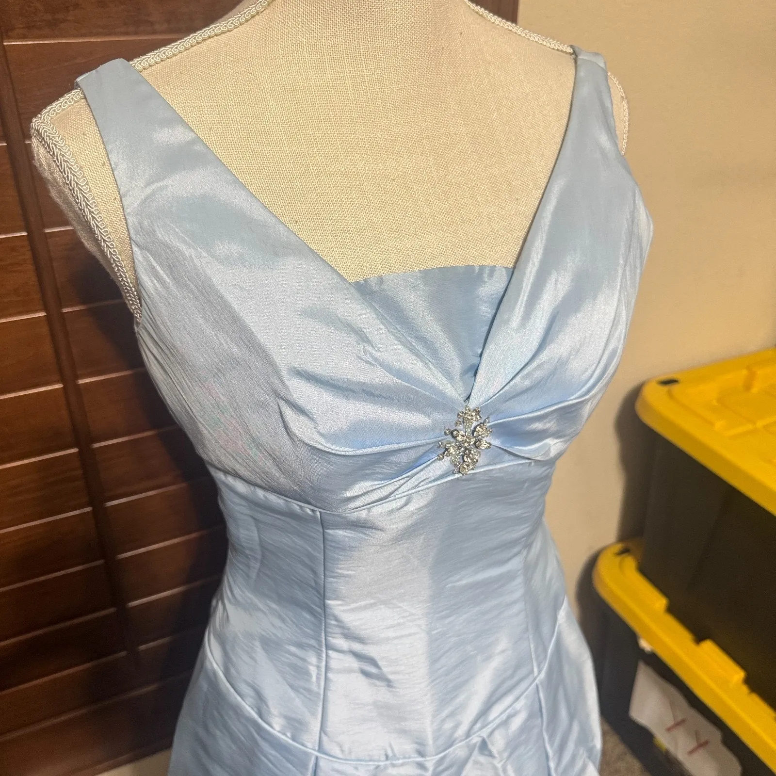 Powder Blue Prom Dress Princess Cinderella sz 6/8 Baylia designs Y2K Taffeta - Image 2