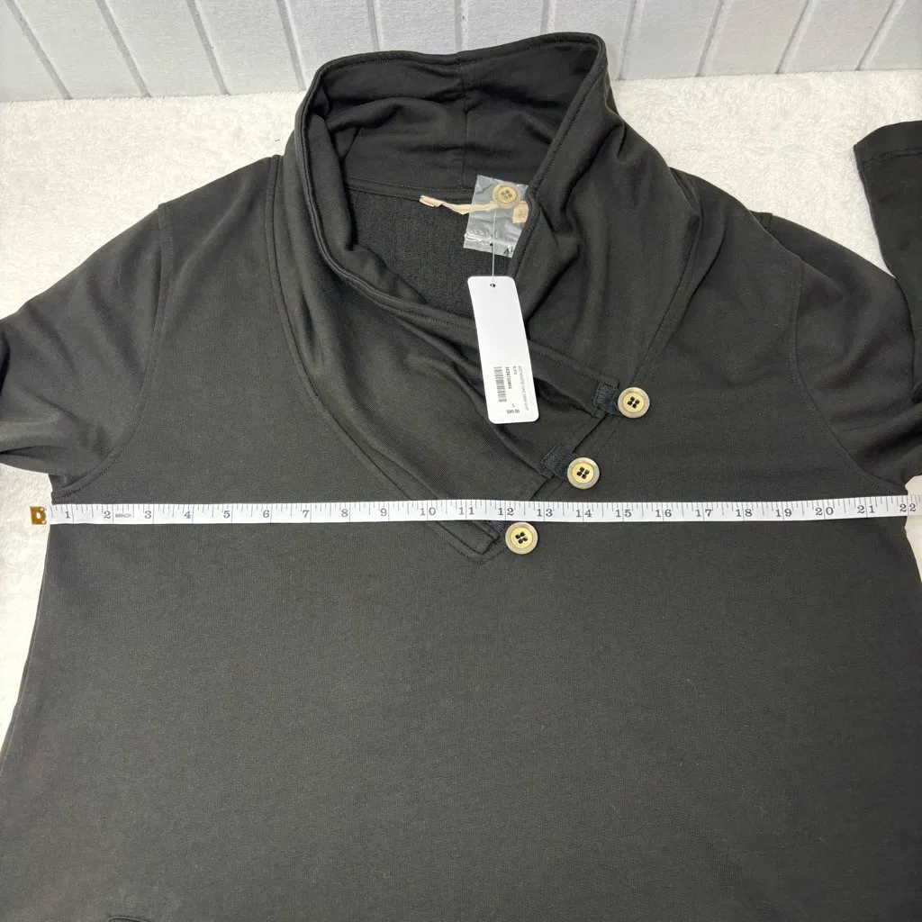Soft Surroundings West Minister Tunic Sweatshirt Black Buttoned Size L - Image 8