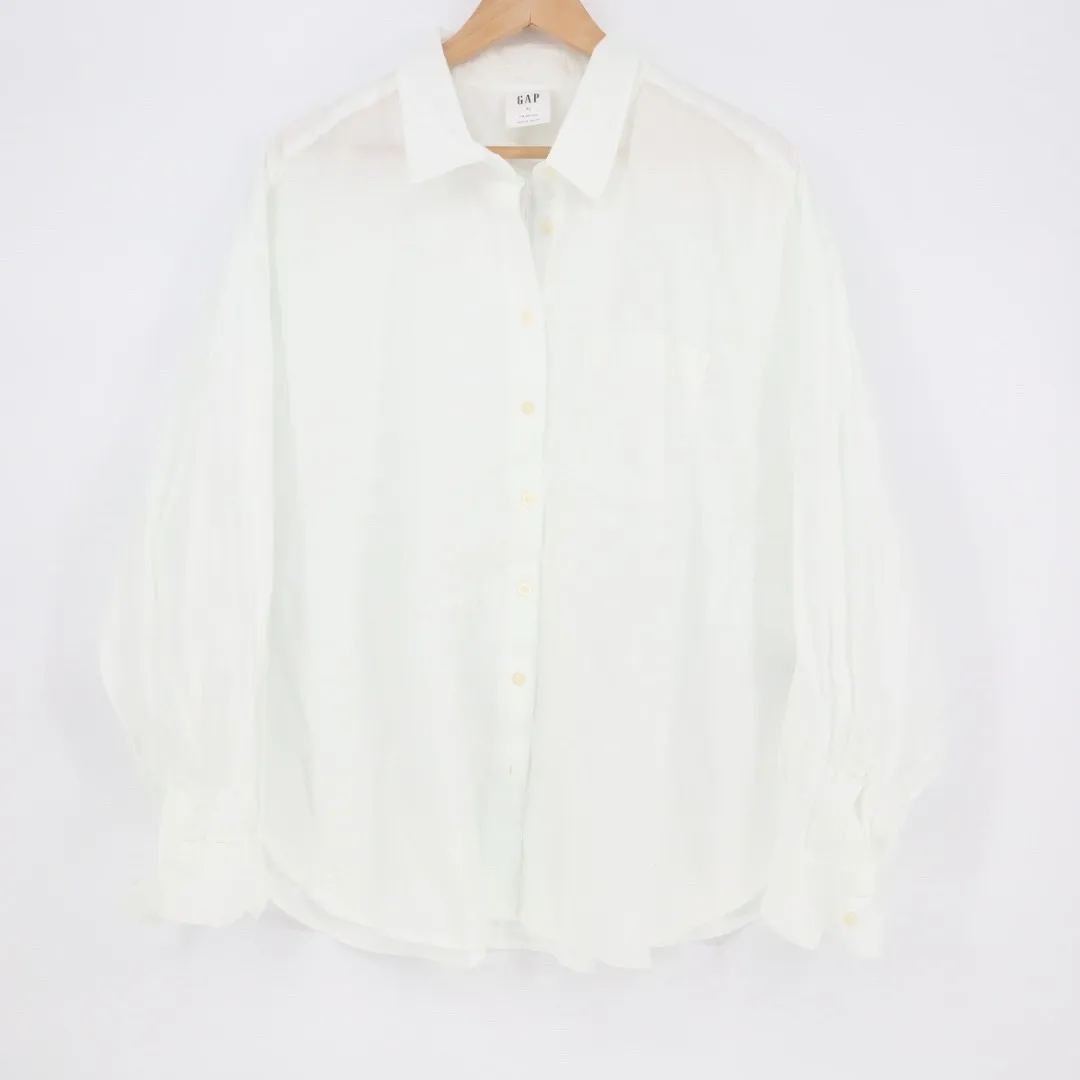 GAP The Big Shirt White Cotton Button Down Long Sleeve Oversized XL - Image 2