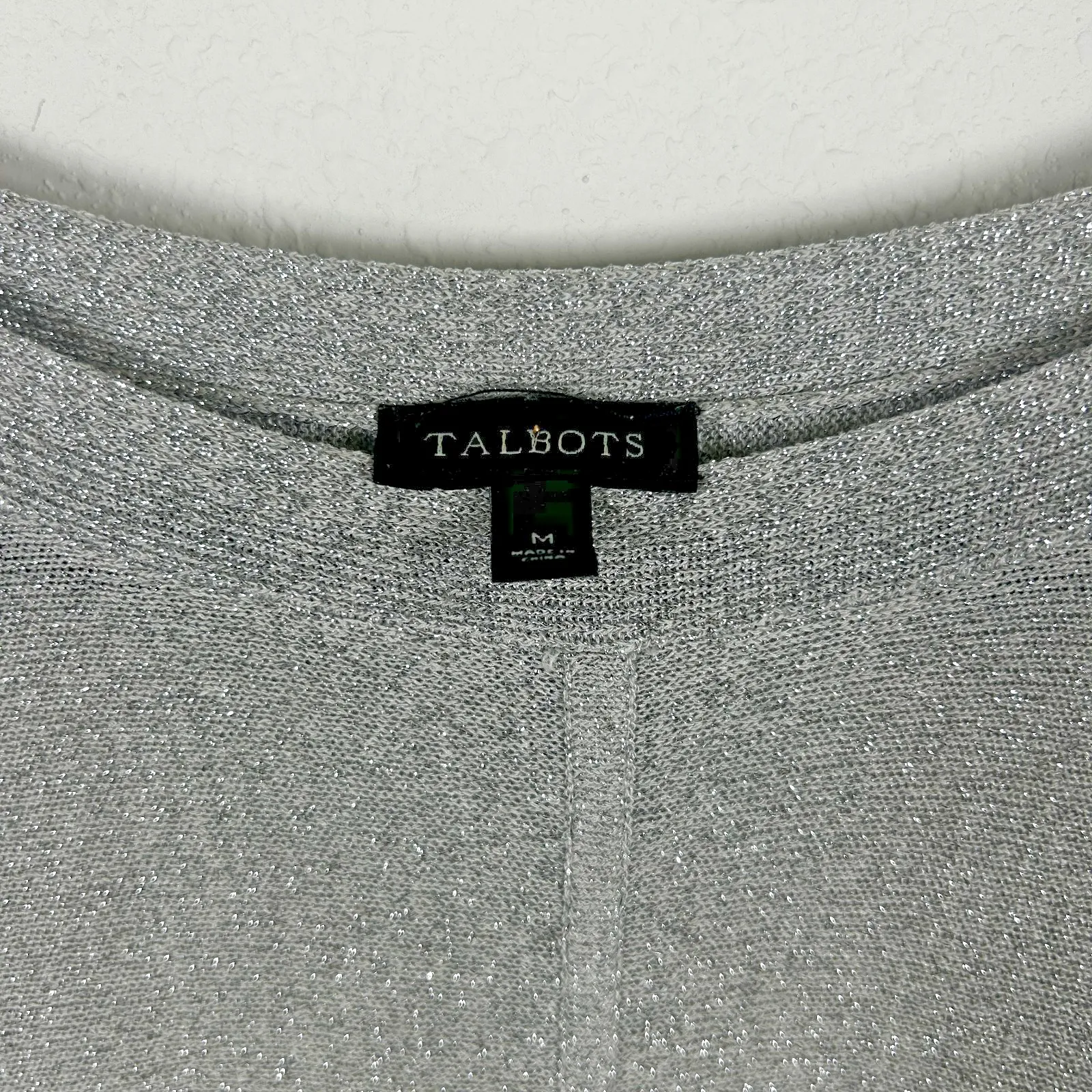 Talbots Women's Dolman Sleeve Sweater Shimmer/Size M/‎ Silver Color/Brand New - Image 2