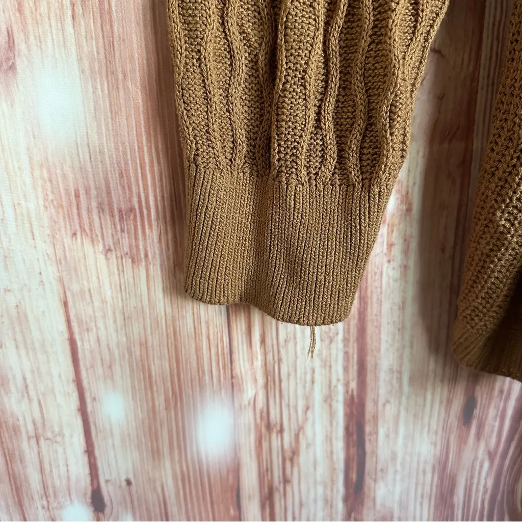 Bloom Chic Camel Tan Lapel Collar Patchwork Asymmetrical Hem Cardigan Size 22/24 - Image 7