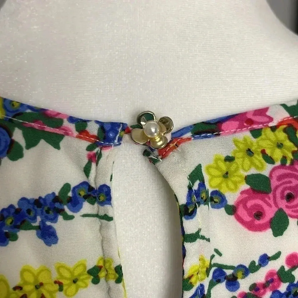 Talbots Petite Womens Plus Colorful Ruffle Sleeve Blouse Size 1X Petite Dressy - Image 4