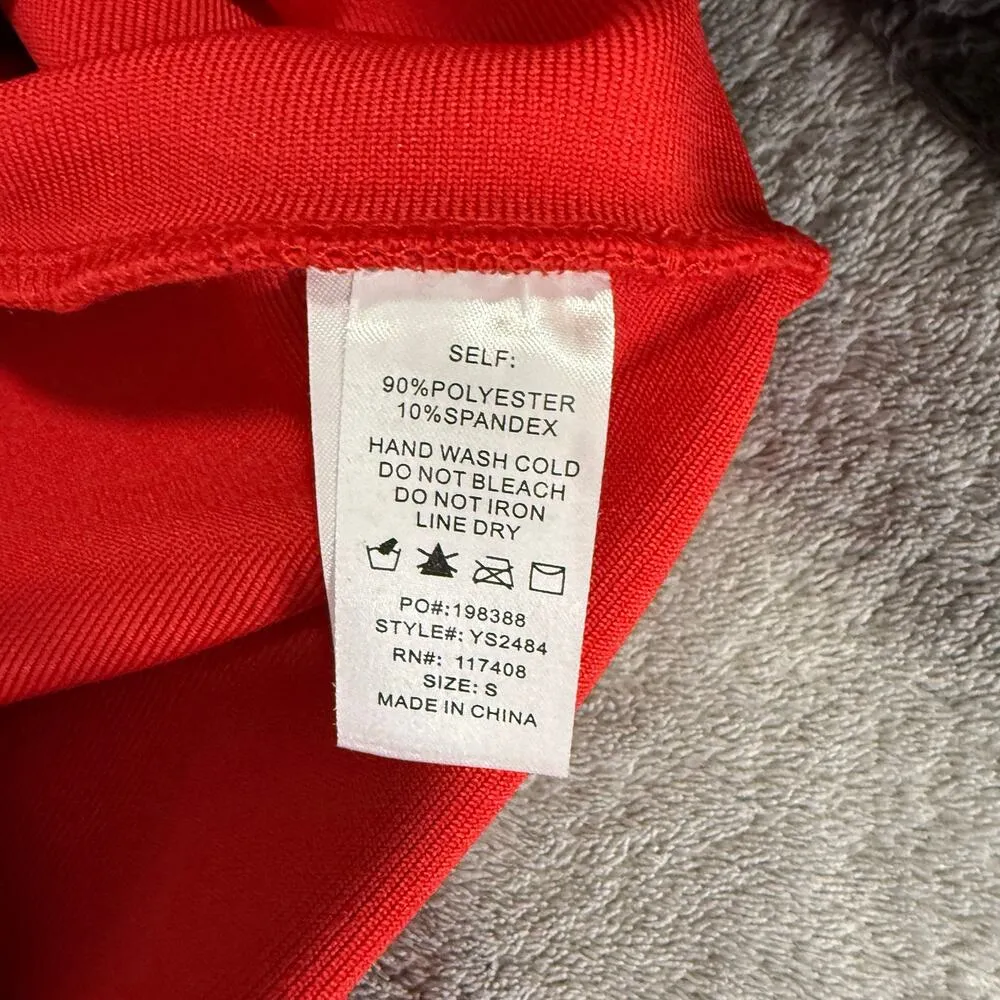 Chocolate Womans High Waist Compression Mini Skirt, Red, S Red - Image 3