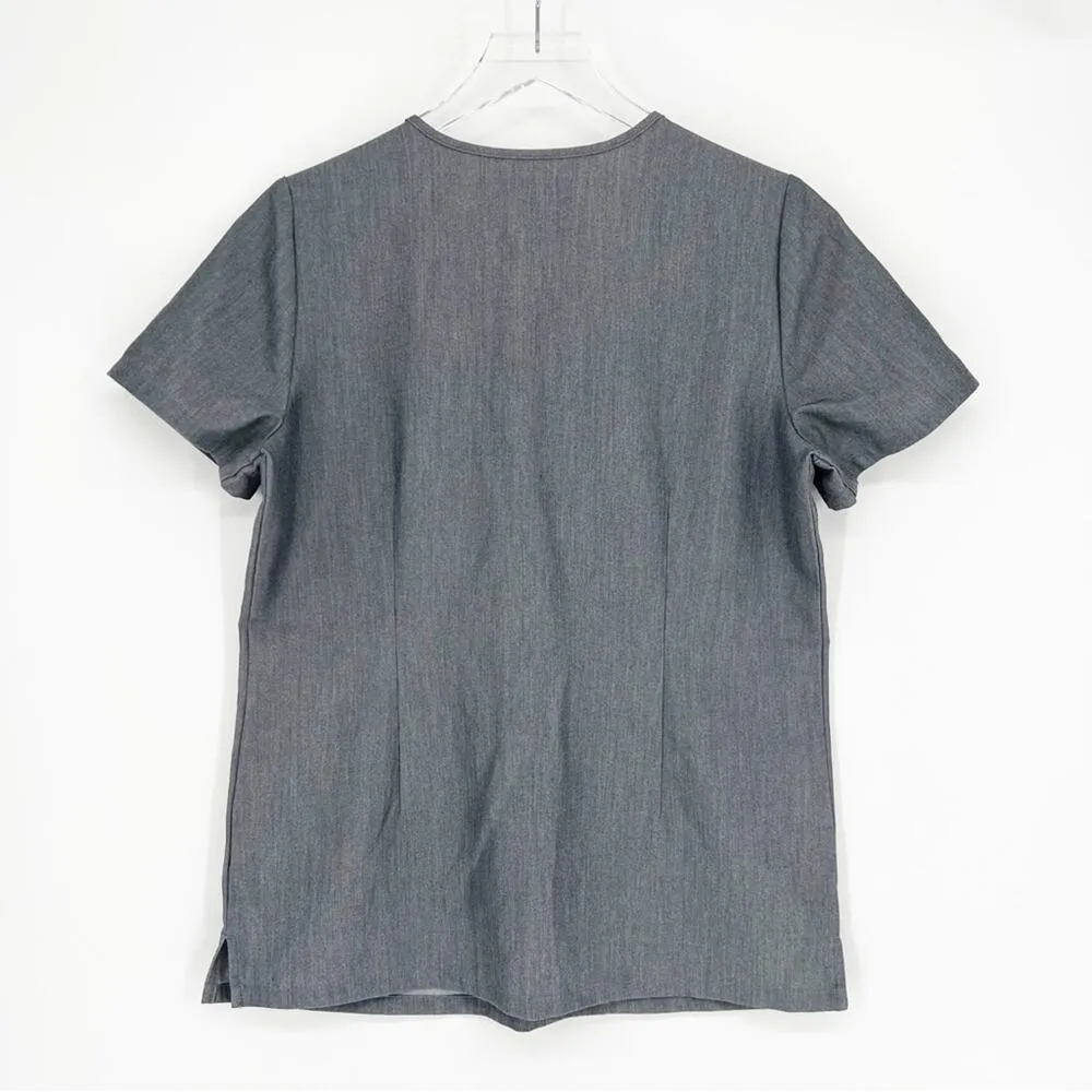 FIGS Casma Technical Collection Scrub Top S Grey - Image 3