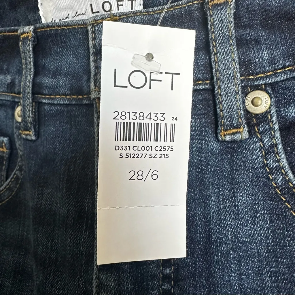 NWT LOFT High Waist Skinny Jeans Womens 6 / 28  Slim Pockets Classic Blue denim - Image 3
