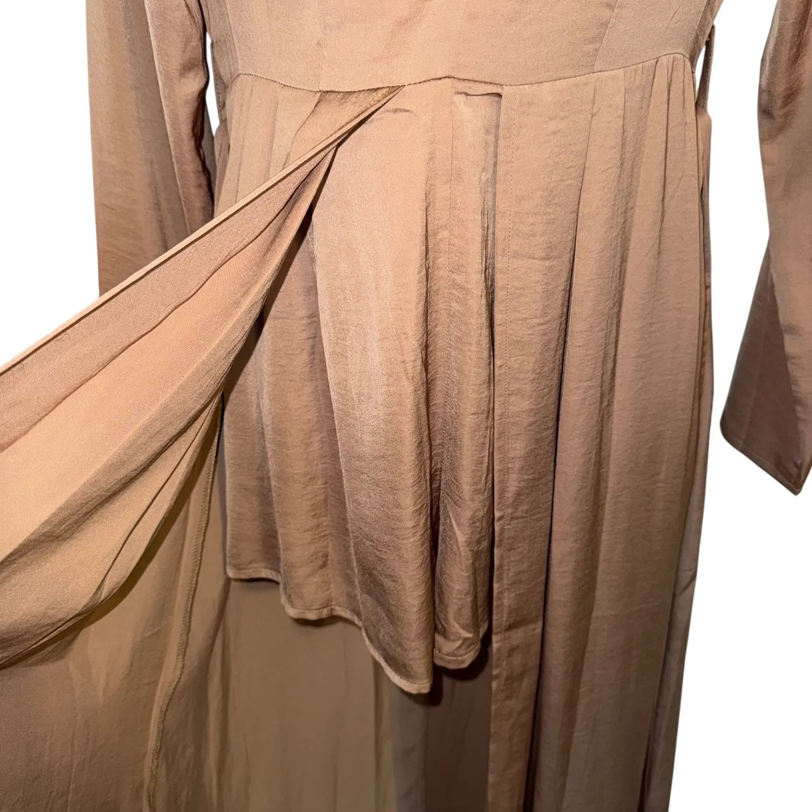 SELFIE LESLIE Rose Dust Pink L/S Maxi Romper Dress with Tie‎ NWT  Size Large - Image 6