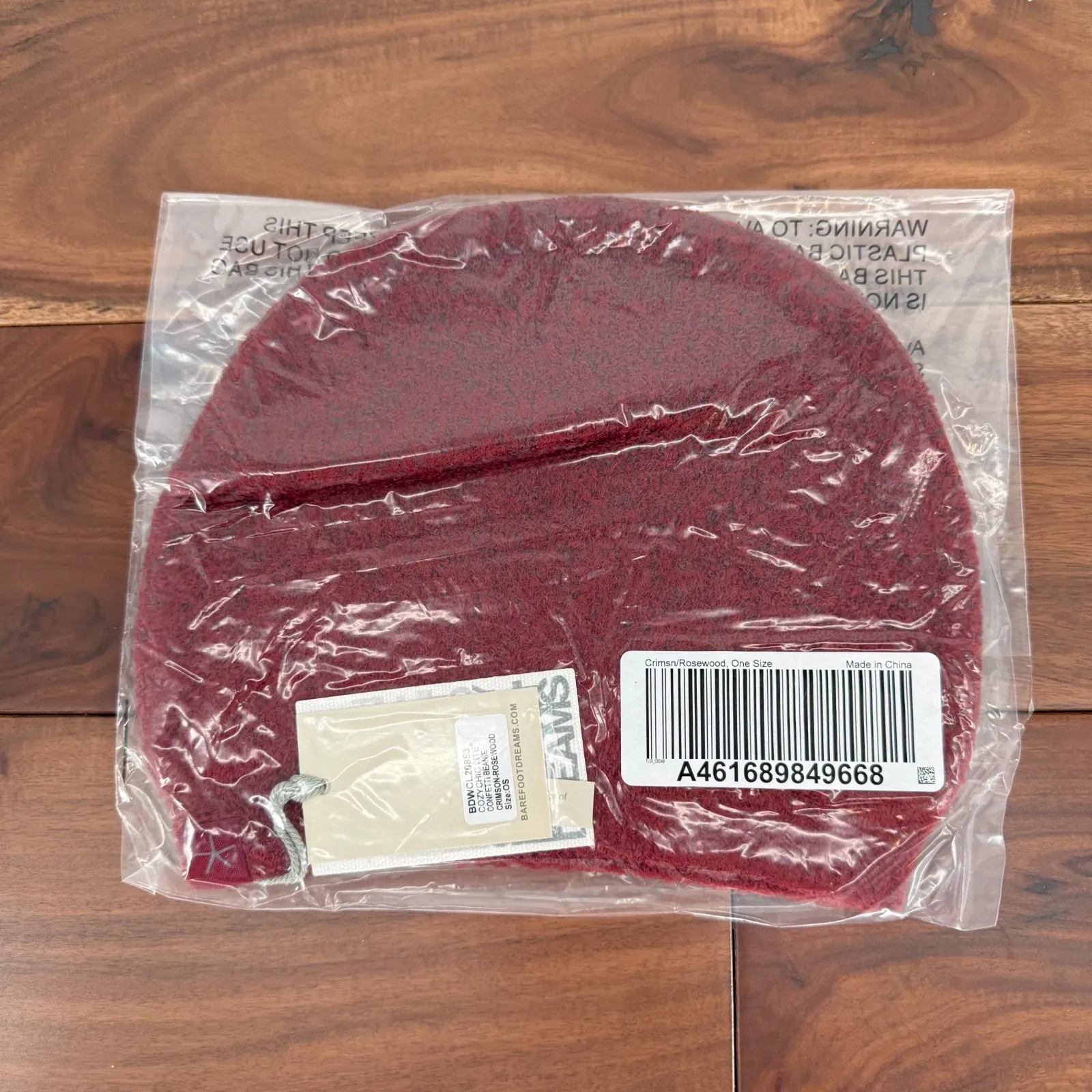 Barefoot Dreams CozyChic Lite Confetti Beanie Hat Womens OS Crimson Rosewood Cap - Image 4