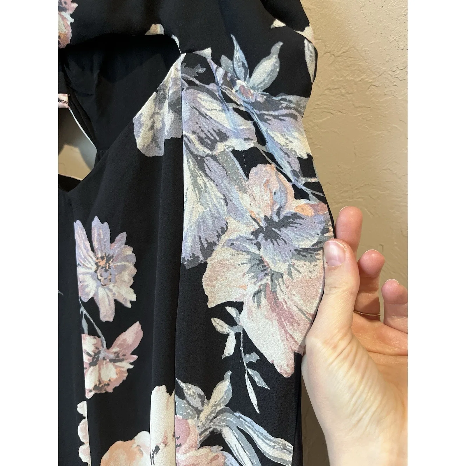 Women's Jumper Romper Dark Florals Boho Sheer Black Festival Concert Sexy Grunge - Image 13