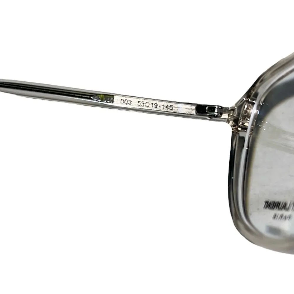 NEW Saint Laurent 53mm Transparent Round Optical Eyeglasses Beige - Image 8