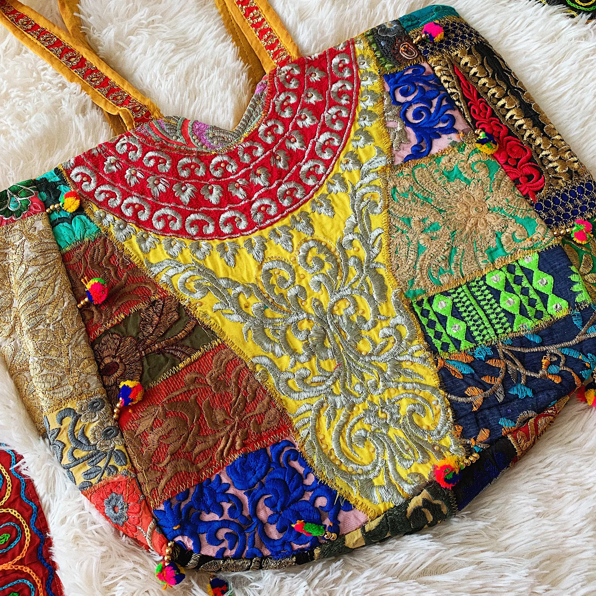 Rare Jaipuri Hand Stitched Boho Tote - Image 5